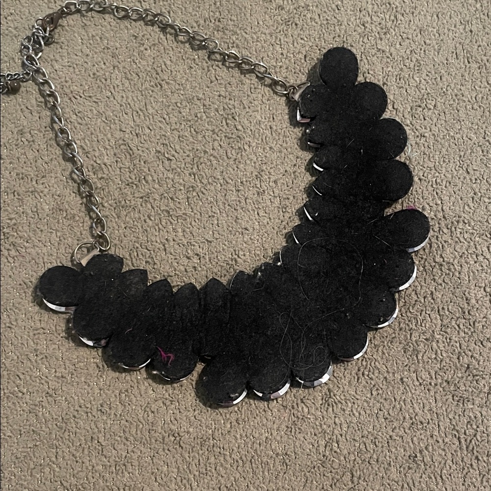 Statement Silver Teardrop Necklace - Picture 2 of 4